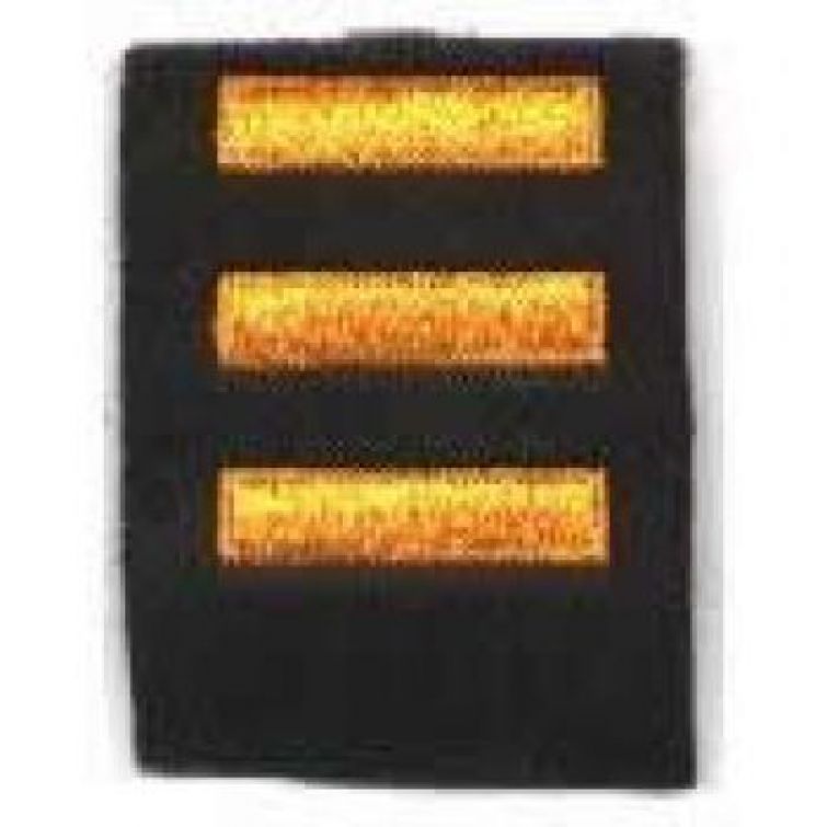 SERVICE BARS - DARK GOLD ON BLACK FELT - 1" X 1/4" EACH.